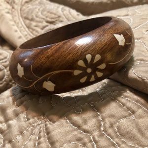 Vintage Boho Wooden Bangle Bracelet